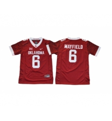 Oklahoma Sooners 6 Baker Mayfield Red Youth College Football Jersey