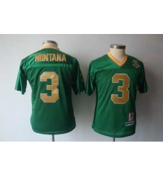 Youth NCAA 3 Joe Montana Notre Dame Fighting Irish 30th Anniversary green