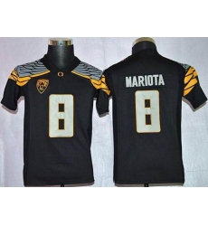 Youth NCAA Ducks #8 Marcus Mariota Black Mach Speed Limited Stitched Jersey