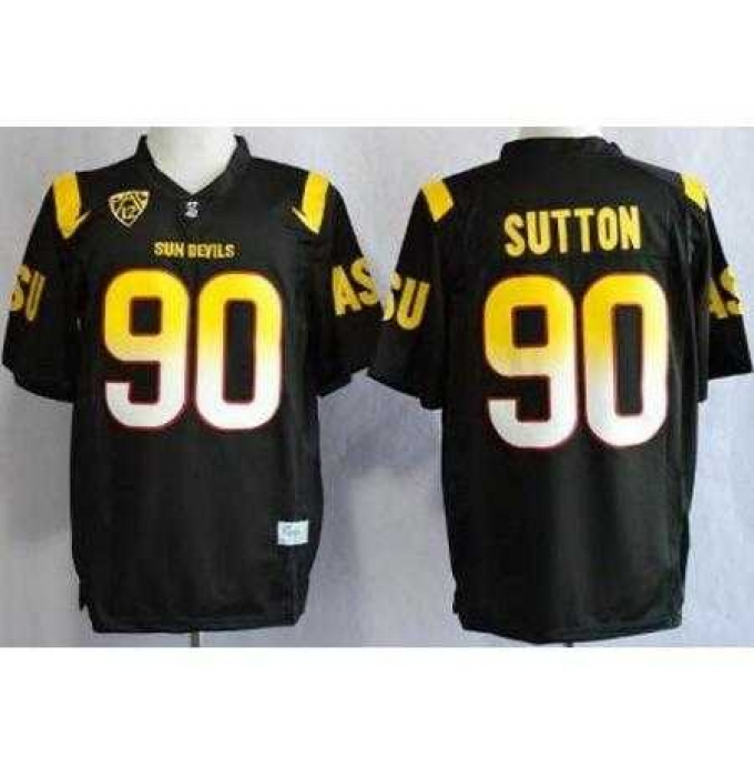 Arizona State Sun Devis (ASU) 90 Will Sutton Black NCAA Jerseys