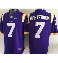 LSU Tigers #7 P.Peterson Purple Stitched NCAA Jersey