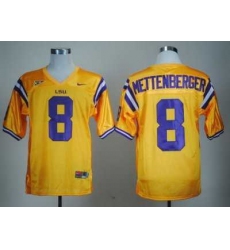 LSU Tigers 8 Zach Mettenberger Golden College Football NCAA Jerseys