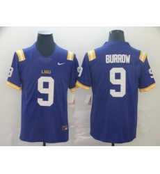 Men's LSU Tigers #9 Burrow Purple College Football Jersey