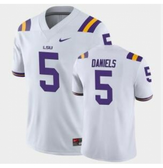 Men's LSU tigers Jayden Daniels #5 White Limited Stitched jersey