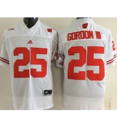 Wisconsin Badgers #25 Melvin Gordon III White Stitched NCAA Jersey