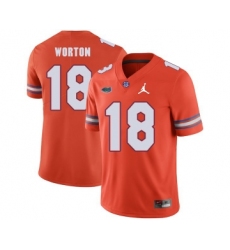 Florida Gators 18 C.J. Worton Orange College Football Jersey