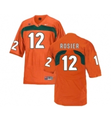 Miami Hurricanes 12 Malik Rosier Orange College Football Jersey