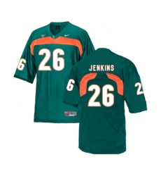 Miami Hurricanes 26 Rayshawn Jenkins Green College Football Jersey