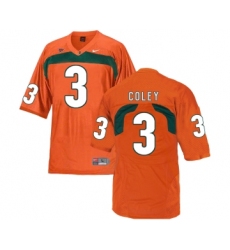 Miami Hurricanes 3 Stacy Coley Orange College Football Jersey