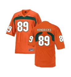 Miami Hurricanes 89 Hendricks Orange College Football Jersey