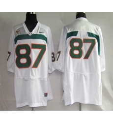 Miami Hurricanes Jersey NCAA jerseys 87#  White jersey