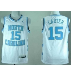 North Carolina #15 Vince Carter White Stitched NCAA Jersey