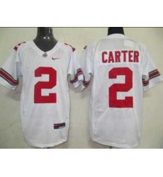 Buckeyes #2 Cris Carter White Embroidered NCAA Jersey