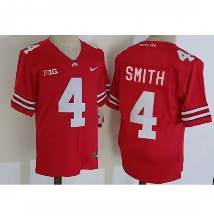 Men's Ohio State Buckeyes #4 Smith Red 2023 F.U.S.E. Limited Stitched Jersey