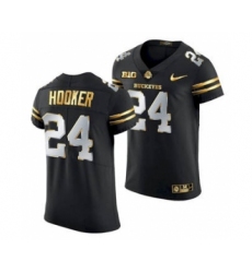 Men's Ohio State Buckeyes Malik Hooker Black Golden Edition Jersey 2020-21