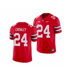 Men's Ohio State Buckeyes Marcus Crowley 24 Scarlet Game Football Jersey