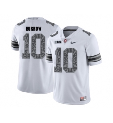 Ohio State Buckeyes 10 Joe Burrow White Shadow College Football Jersey