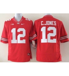 Ohio State Buckeyes #12 Cardale Jones Red Limited Stitched NCAA Jersey