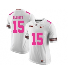 Ohio State Buckeyes 15 Ezekiel Elliott White 2018 Breast Cancer Awareness College Football Jersey