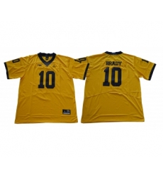 Michigan Wolverines 10 Tom Brady Gold College Football Jersey