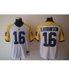 NCAA #16 Denard Robinson White Embroidered Jerseys