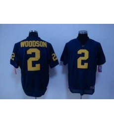 Wolverines #2 Charles Woodson Blue Embroidered NCAA Jerseys