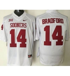 Oklahoma Sooners #14 Sam Bradford White Stitched NCAA Jersey