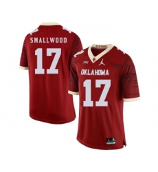 Oklahoma Sooners 17 Jordan Smallwood Red 47 Game Winning Streak College Football Jersey