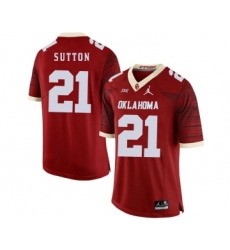 Oklahoma Sooners 21 Marcelias Sutton Red 47 Game Winning Streak College Football Jersey