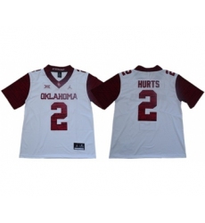 Sooners #2 Jalen Hurts White Jordan Brand Limited New XII Stitched College Jersey