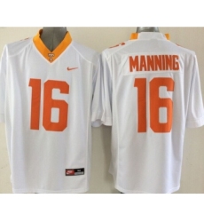 Tennessee Volunteers 16 Manning White Jersey