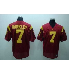 Trojans #7 Matt Barkley Red Embroidered NCAA Jersey