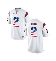 USC Trojans 2 Robert Woods White USA Flag College Football Jersey