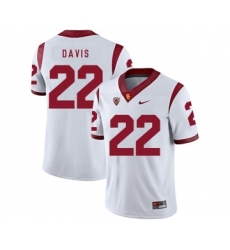 USC Trojans 22 Justin Davis White College Football Jersey