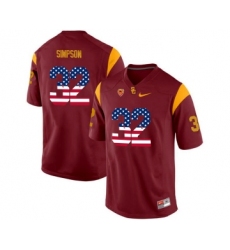 USC Trojans 32 O.J Simpson Red USA Flag College Football Jersey