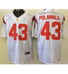 USC Trojans 43 Troy Polamalu White College Football Jersey