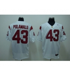 USC Trojans 43 Troy Polamalu white Jersey