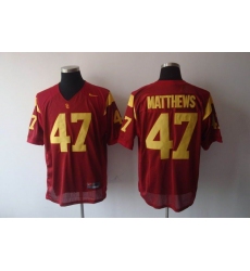 USC Trojans #47 Clay Matthews Red Stitched NCAA Jersey