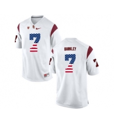 USC Trojans 7 Matt Barkley White USA Flag College Football Jersey