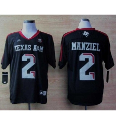 Addidas Texas A&M Aggies Johnny Manziel 2 Football Techfit NCAA Jerseys - Black