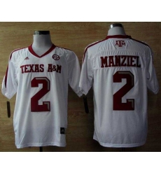 Addidas Texas A&M Aggies Johnny Manziel 2 Football Techfit NCAA Jerseys - White