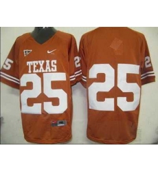 Longhorns #25 Orange Embroidered NCAA Jersey