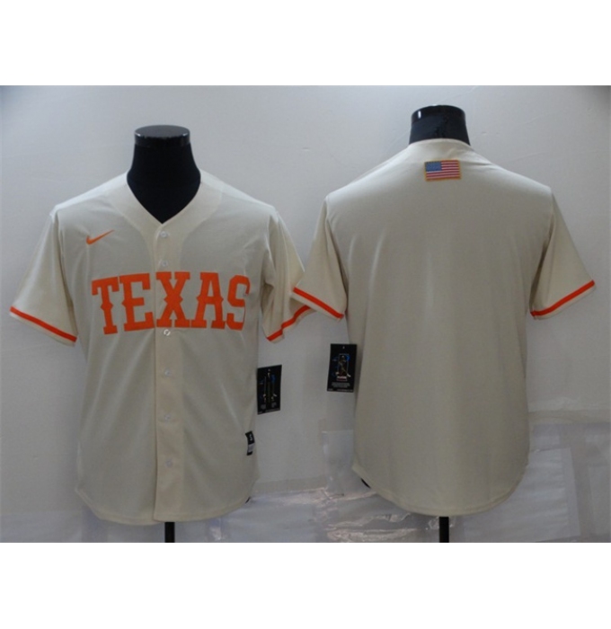 Men's Texas Longhorns Blank Cream Vapor Untouchable Stitched Jersey