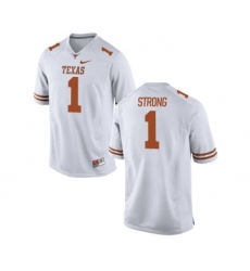 Texas Longhorns 1 Charlie Strong White Nike College Jersey