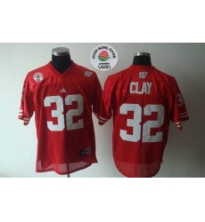 Wisconsin Badgers #32 John Clay Red Rose Bowl Game Stitched NCAA Jersey