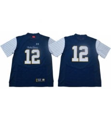 Fighting Irish #12 Ian Book Navy Strip Limited Shamrock Series Stitched NCAA Jersey