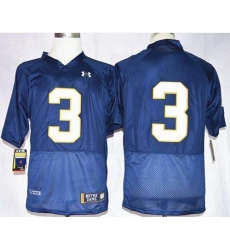 Fighting Irish #3 Joe Montana Navy Blue Shamrock Series Stitched NCAA Jersey