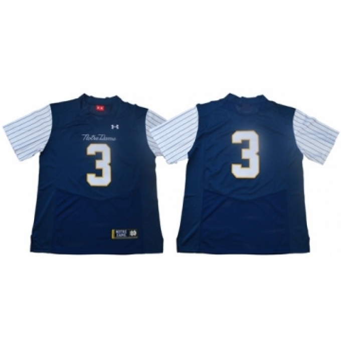 Fighting Irish #3 Joe Montana Navy Strip Limited Shamrock Series Stitched NCAA Jersey