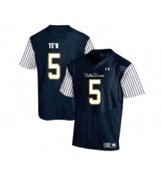 Notre Dame Fighting Irish 5 Manti Te'o Navy College Football Jersey