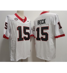 Georgia Bulldogs #15 Carson Beck White Stitched Jersey